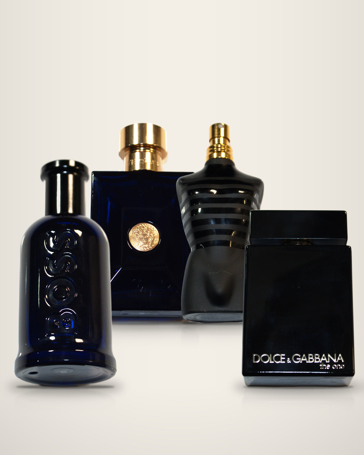The Designer Kit: Boss Bottled Night, Dylan Blue, Le Male Elixir, The One
