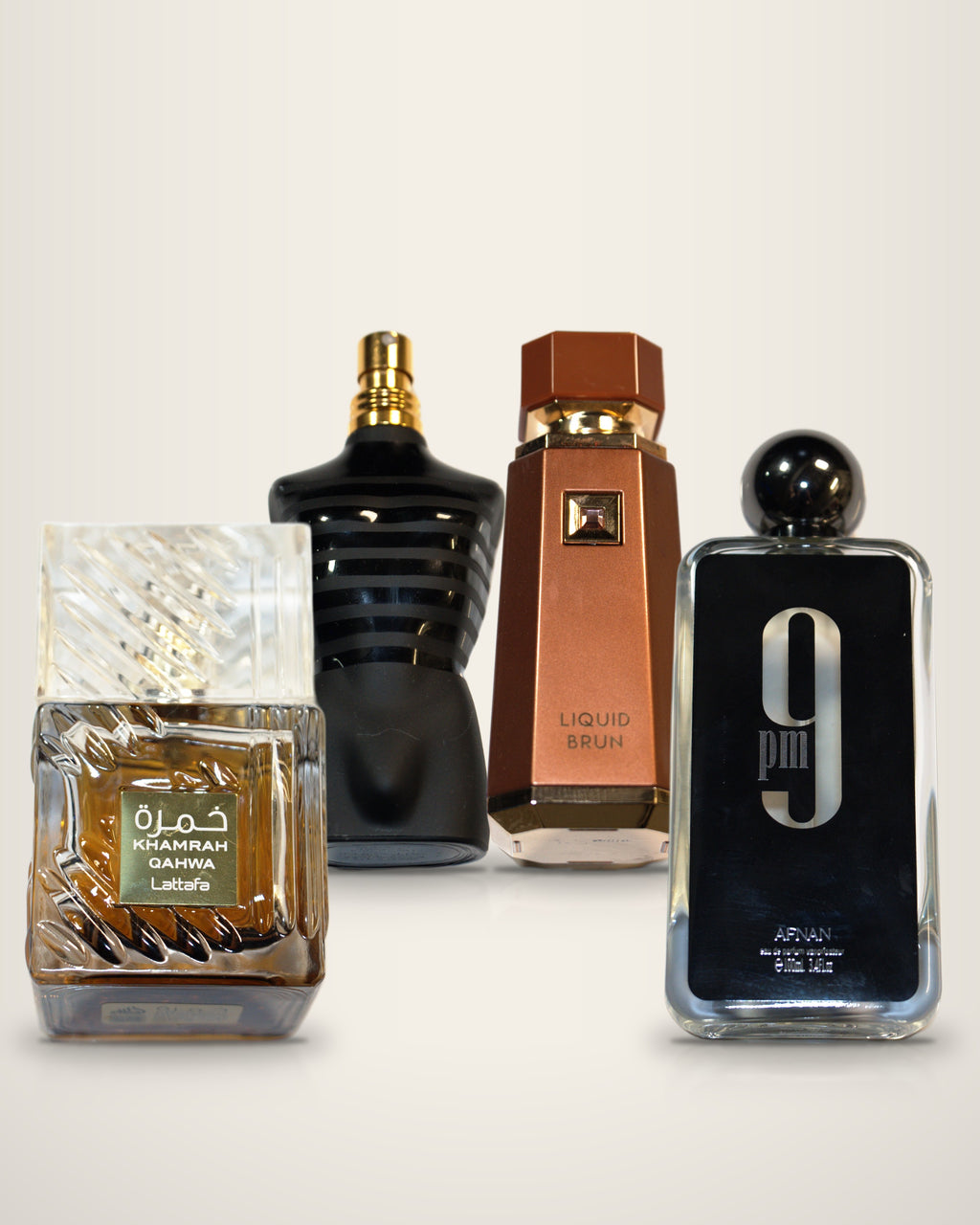The Sweet & Spicy Kit: Khamrah Qahwa, Le Male Elixir, Liquid Brun, 9PM